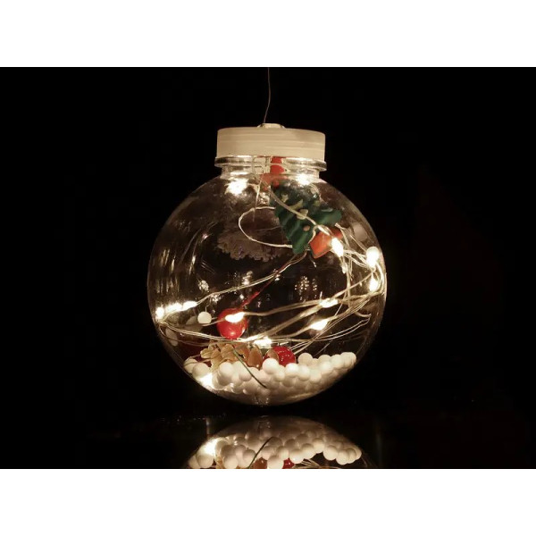 Гирлянда 200LED COPPER-BALL-200W-1 медный провод Штора прозрачные шары с наполнением (3,0мХ0,7м) (белый)