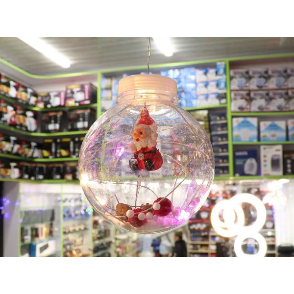 Гирлянда 200LED COPPER-BALL-200M-1 медный провод Штора прозрачные шары с наполнением (3,0мХ0,7м) (микс)
