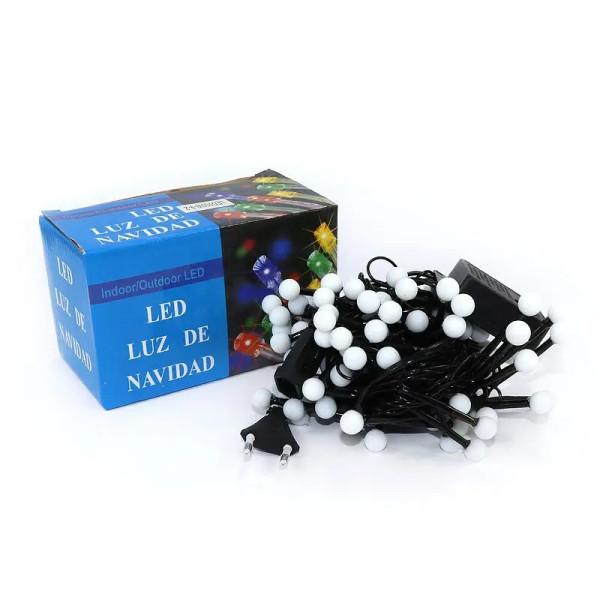 Гірлянда 200LED LED200B-9-2 (чорний провід) (біла кругла матова лампа) (синій)