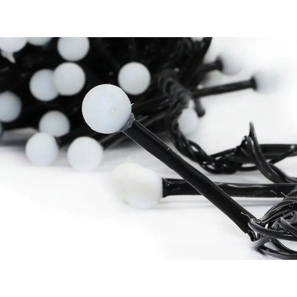 Гірлянда 200LED LED200B-9-2 (чорний провід) (біла кругла матова лампа) (синій)