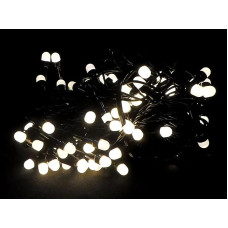 Гірлянда 200LED LED200WW-10 чорний провід кругла матова лампа (теплий білий)