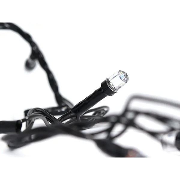 Гірлянда 100LED LED100W-8 (чорний провід) (лампа Рубінка велика) (білий)