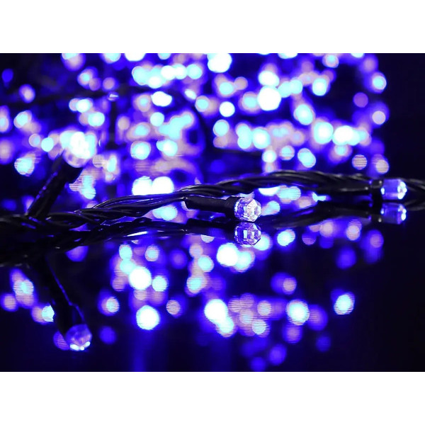 Гірлянда 300LED LED300B-8 (чорний провід) (лампа Рубінка велика) (синій)