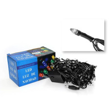 Гірлянда 500LED LED500B-2 (чорний провід) (прозора конічна лампа) (синій)