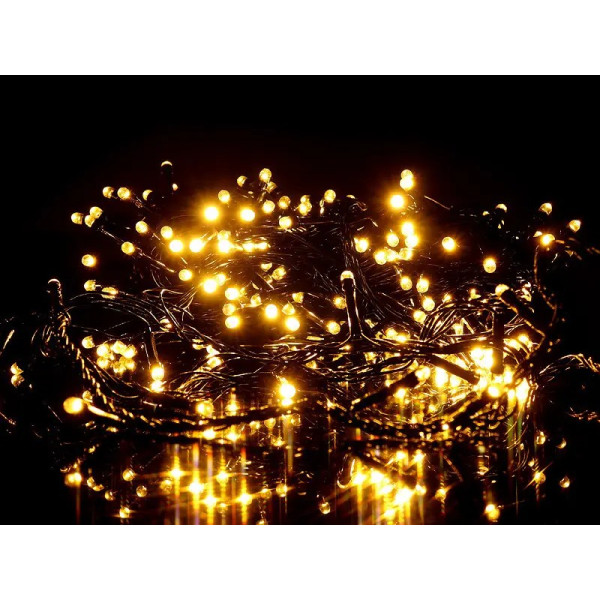 Гирлянда 100LED LED100WW-12-1 черный провод прозрачная круглая лампа (теплый белый)