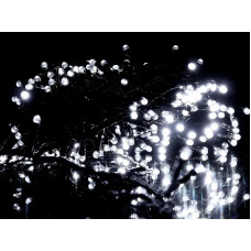 Гірлянда 200LED LED200W-12-1 (чорний провід) (прозора кругла лампа) (білий)