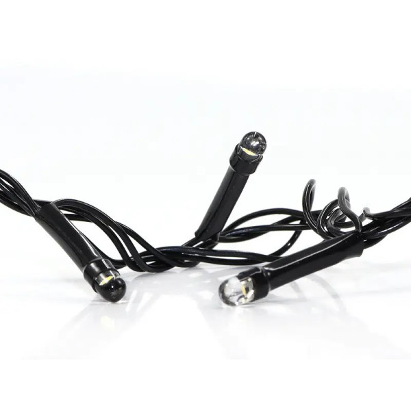 Гірлянда 500LED LED500W-12-1 (чорний провід) (прозора кругла лампа) (білий)