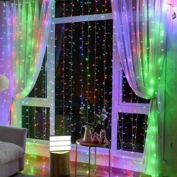 Xmas гирлянда LED 480-M (Водопад 3M*3M) (Мультицветная)