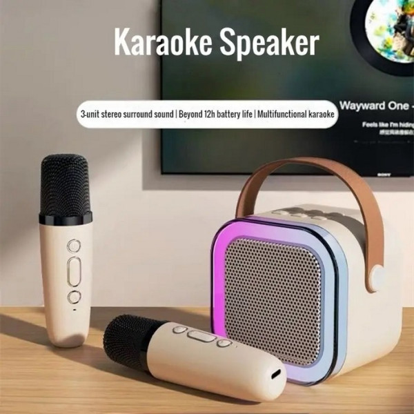 Світлодіодне бездротове караоке SPEAKER K12 (2 мікрофони)