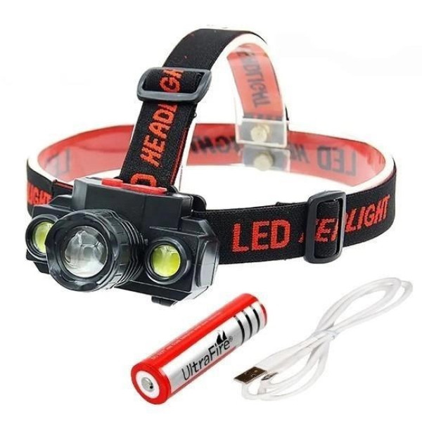 Налобный фонарь Bailong BL-1805 COB XPE 18650 (USB Зарядка)
