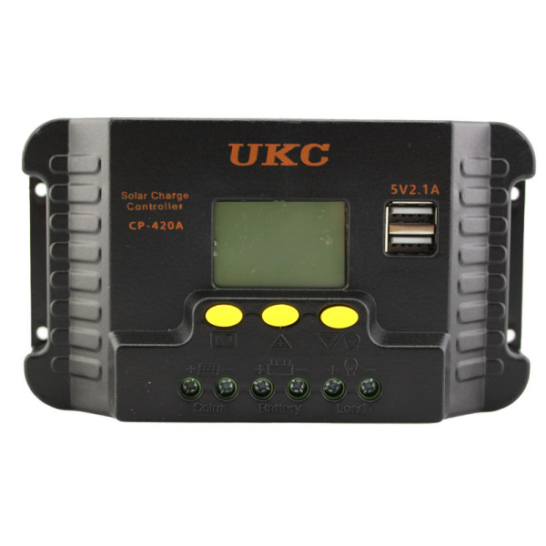 Контроллер заряда от солнечной батареи UKC CP- 420A (20A)