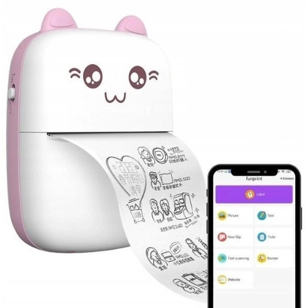 Мини принтер для печати фото с телефона Cat Ears