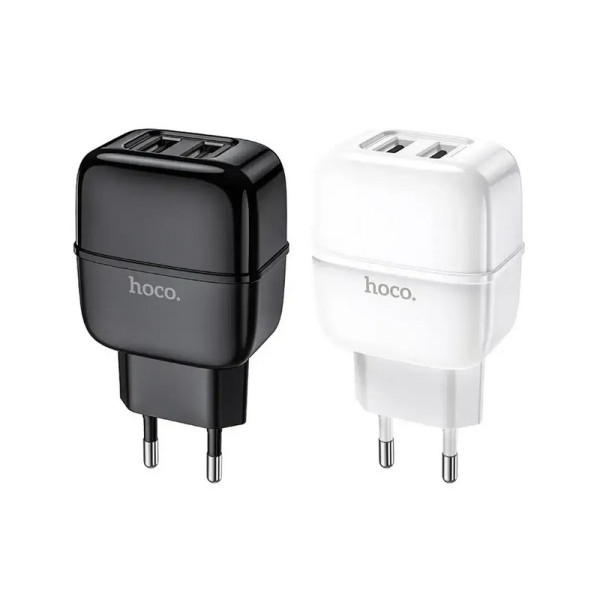 Зарядное устройство Hoco C77A Highway USB - Lightning (2 USB) (2.4A)