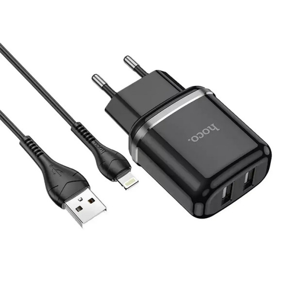Зарядний пристрій Hoco N4 Aspiring USB - Lightning (2 USB) (2.4A)