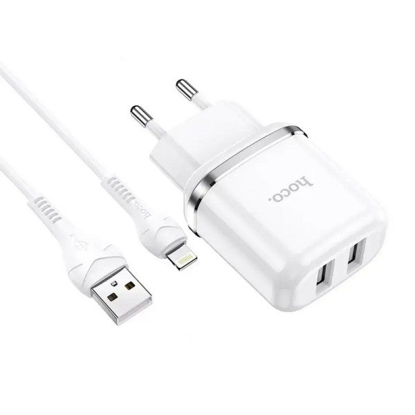 Зарядний пристрій Hoco N4 Aspiring USB - Lightning (2 USB) (2.4A)