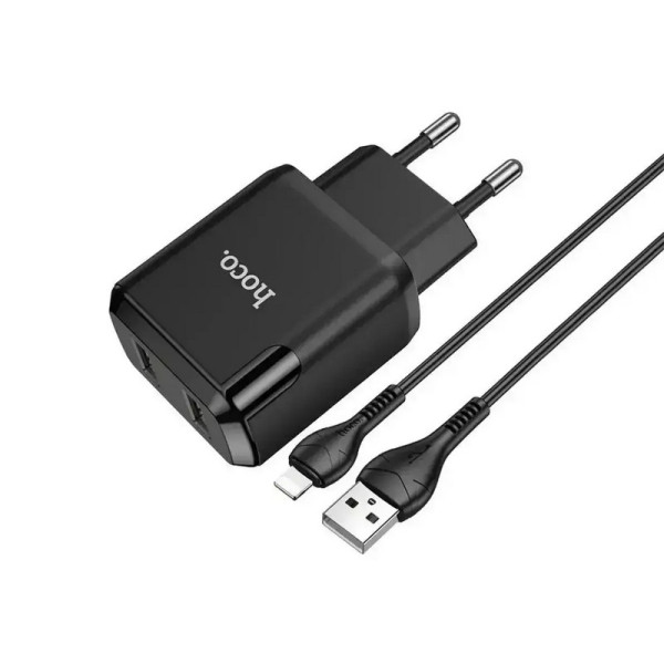 Зарядное устройство Hoco N7 Speedy USB - Lightning (2 USB) (2.4A)
