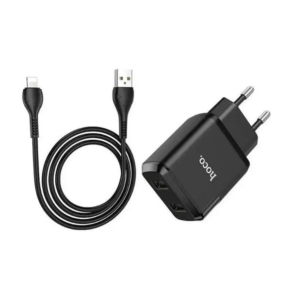 Зарядное устройство Hoco N7 Speedy USB - Lightning (2 USB) (2.4A)