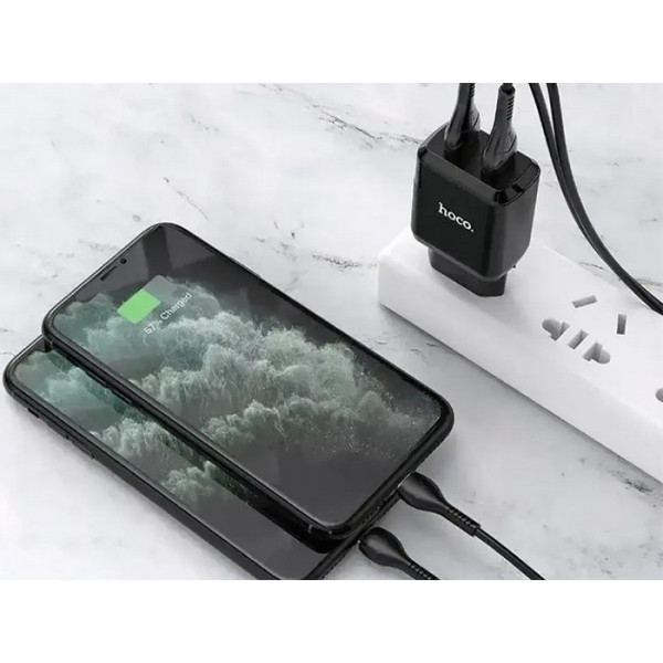 Зарядное устройство Hoco N7 Speedy USB - Lightning (2 USB) (2.4A)