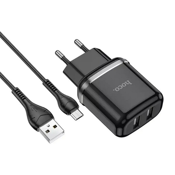 Зарядний пристрій Hoco N4 Aspiring  USB - micro USB (2 USB) (2.4A)
