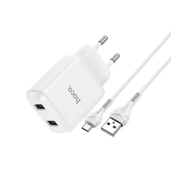Зарядний пристрій Hoco N7 Speedy USB - micro USB (2USB) (2.4A)