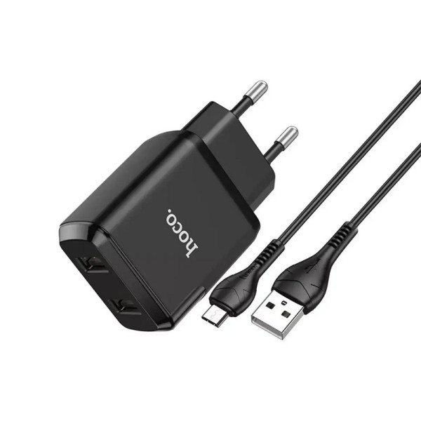 Зарядний пристрій Hoco N7 Speedy USB - micro USB (2USB) (2.4A)