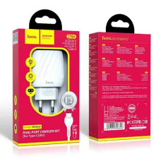Зарядний пристрій Hoco C78A Max Energy USB - Type-C (2USB) (2.4A)