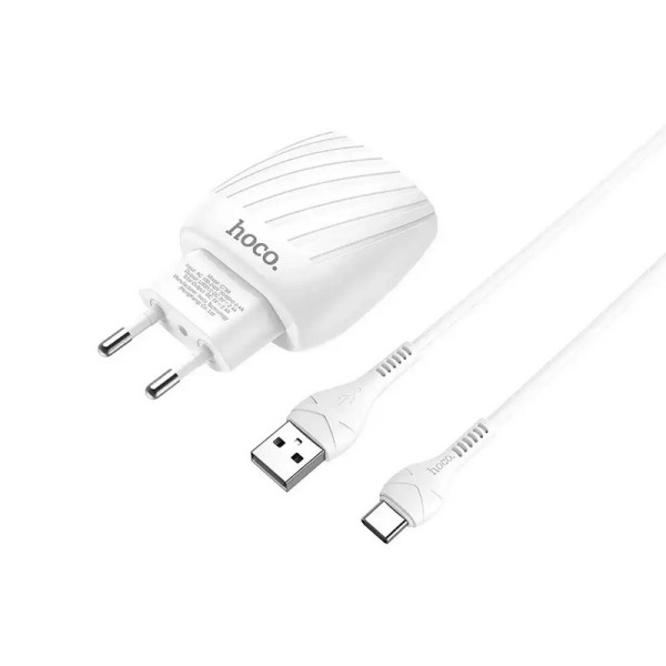 Зарядное устройство Hoco C78A Max Energy USB - Type-C (2USB) (2.4A)