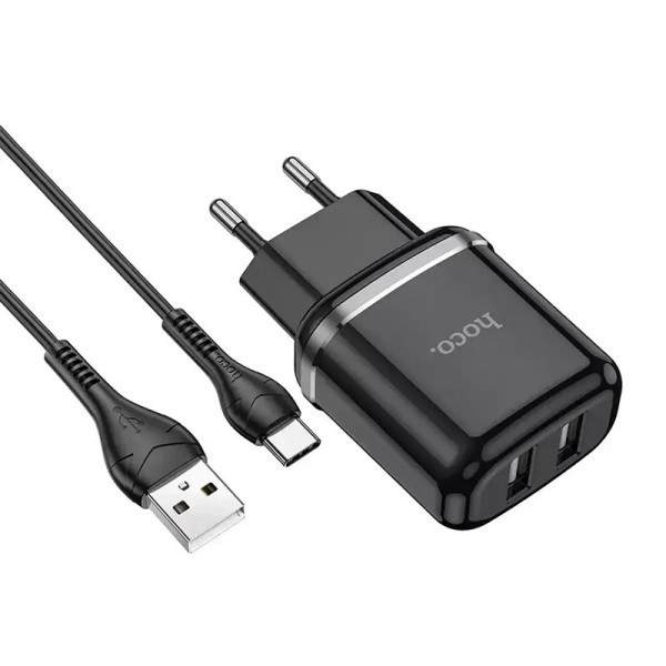 Зарядний пристрій Hoco N4 Aspiring USB - Type-C (2USB) (2.4A)