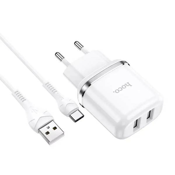 Зарядний пристрій Hoco N4 Aspiring USB - Type-C (2USB) (2.4A)