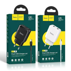 Зарядний пристрій Hoco N7 Speedy USB - Type-C (2USB) (2.4A)