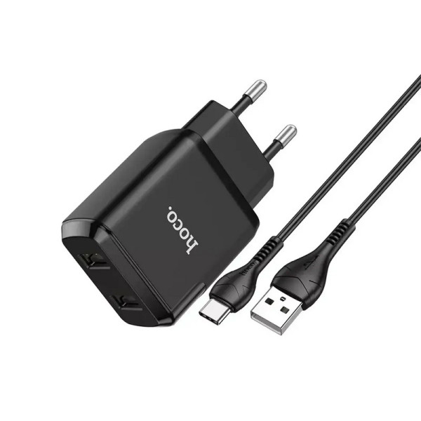 Зарядний пристрій Hoco N7 Speedy USB - Type-C (2USB) (2.4A)