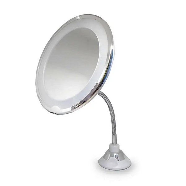 Косметическое зеркало с гибкой ножкой и LED подсветкой