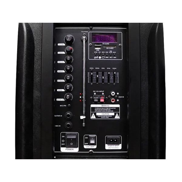 Акустическая система с пультом и двумя микрофонами ZXX-7575 12" (80х39х33см) (60Вт)
