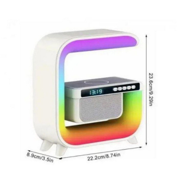Нічник Light Sound Machine XM-G3, RGB нічник, годинник, бездротова зарядка, Bluetooth колонка