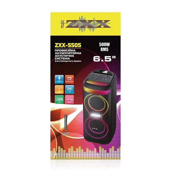Акустическая переносная колонка ZXX-5505 6,5" (40Вт) (60х27х30см)
