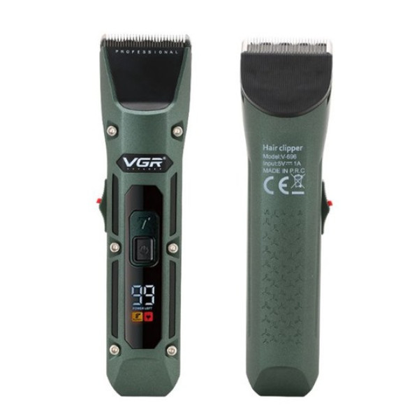 Аккумуляторная машинка для стрижки VGR V-696, Professional, 4 насадки, LED Display