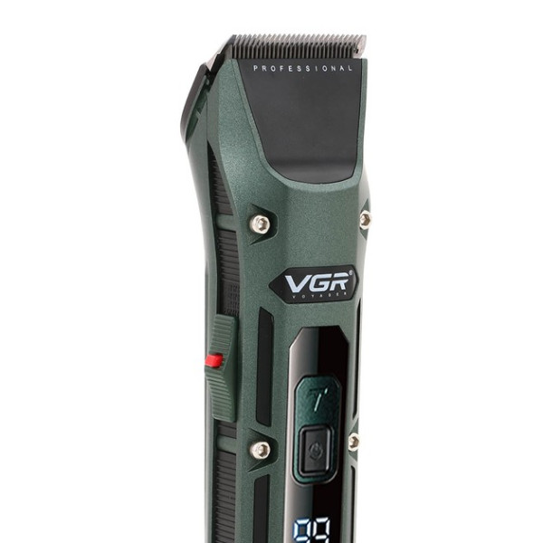 Аккумуляторная машинка для стрижки VGR V-696, Professional, 4 насадки, LED Display