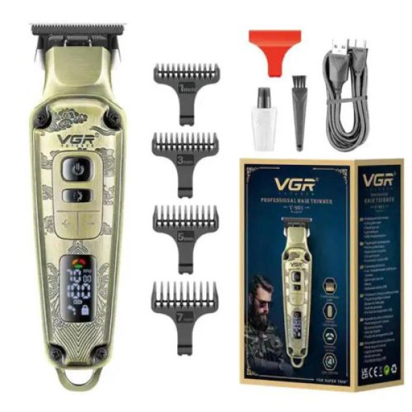 Триммер VGR V-901, 4 насадки, LED display