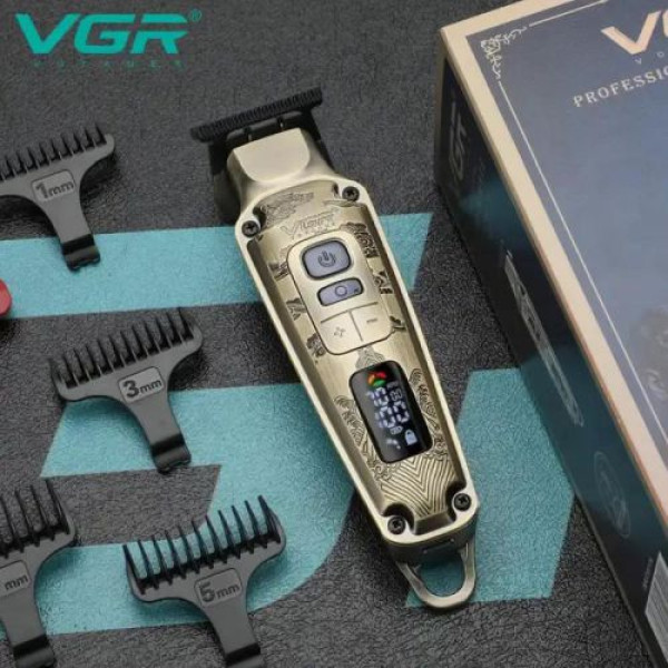 Триммер VGR V-901, 4 насадки, LED display