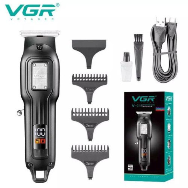 Машинка (триммер) для стрижки волос VGR V-918, 4 насадки, LED Display