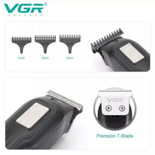 Машинка (триммер) для стрижки волос VGR V-918, 4 насадки, LED Display
