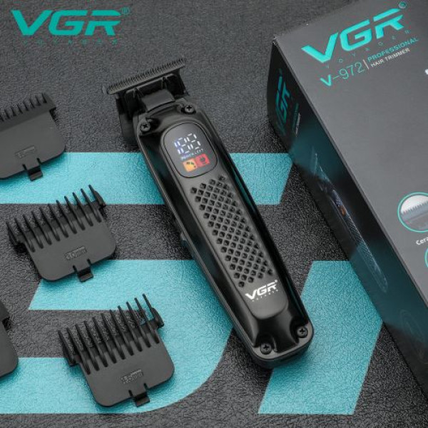 Машинка (тример) для стрижки волосся VGR V-972, 4 насадки, LED Display