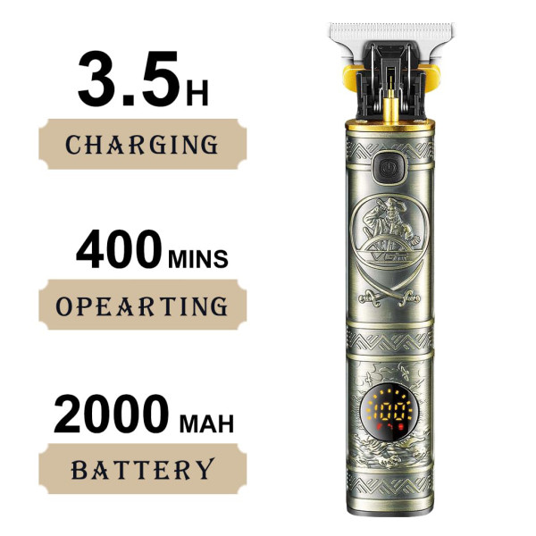 Триммер VGR V-097 GOLD, 3 насадки, LED display