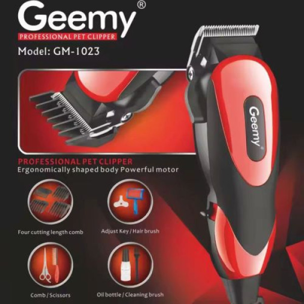 Машинка для стрижки животных Geemy GM-1023, 4 насадки 