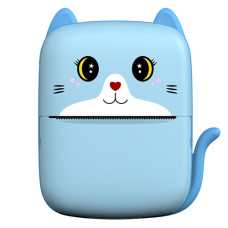 Детский термопринтер A8 Cat printer blue, bluetooth, ЗУ Type-C
