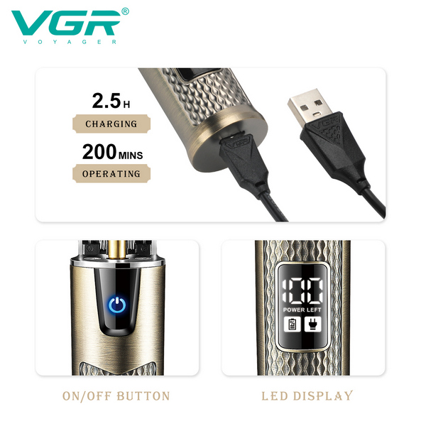 Тример VGR V-983, 4 насадки, LED display