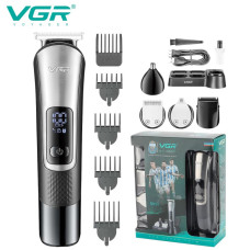 Набор для стрижки VGR 5 в 1 V-111, 9 насадок, LED display