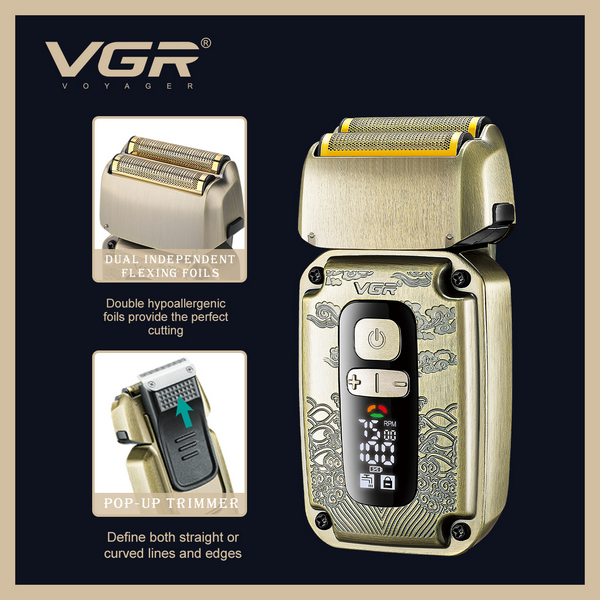 Комплект VGR 3 в 1 V-642 акумуляторна машинка для стрижки (clipper), тример і електробритва (шейвер)