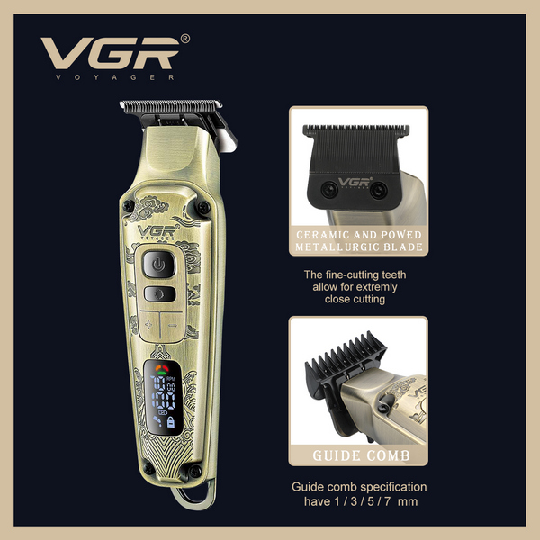 Комплект VGR 3 в 1 V-642 акумуляторна машинка для стрижки (clipper), тример і електробритва (шейвер)