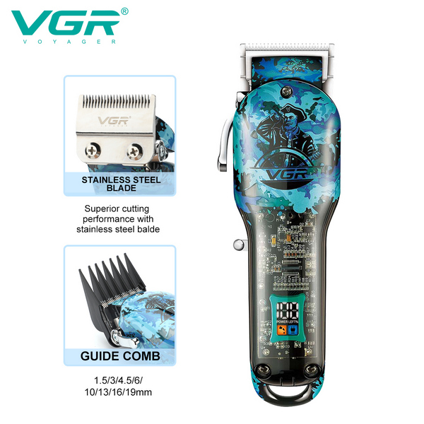 Комплект VGR 3 в 1 V-645 акумуляторна машинка для стрижки (clipper), тример і електробритва (шейвер)